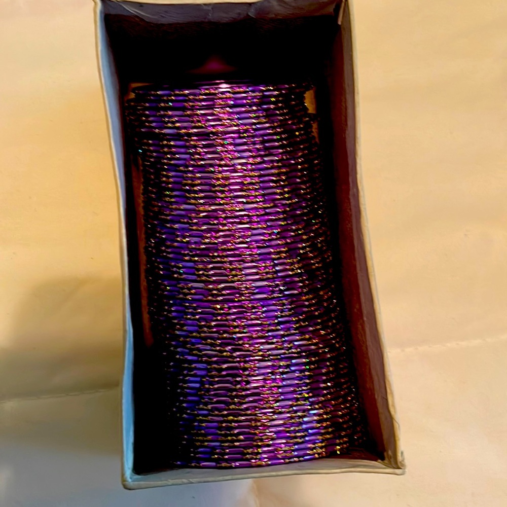 Purple glass bangle set